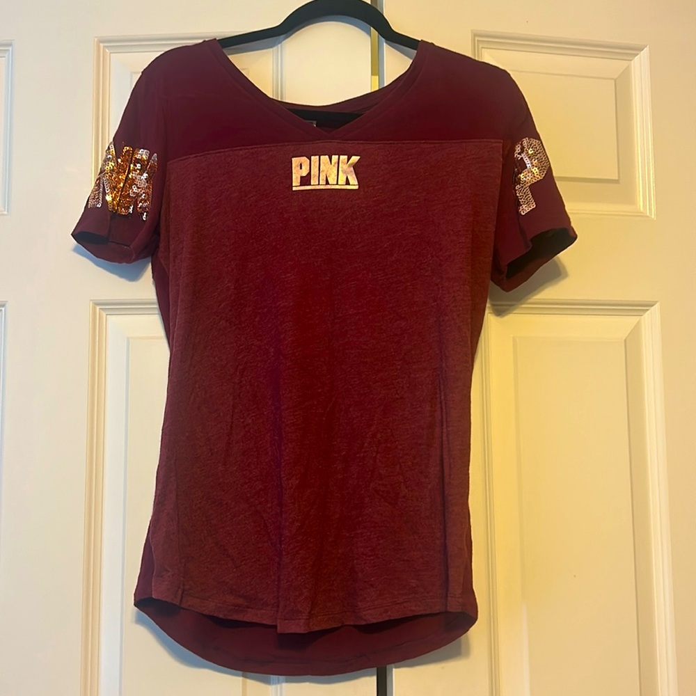 Pink Sequence Short-Sleeve Shirt